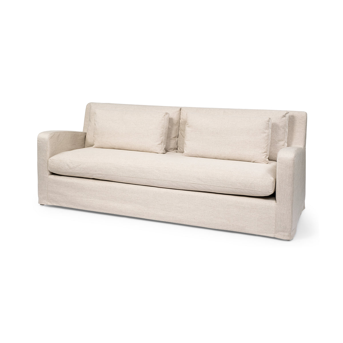 Denly Beige Slipcover 3-Seater Sofa