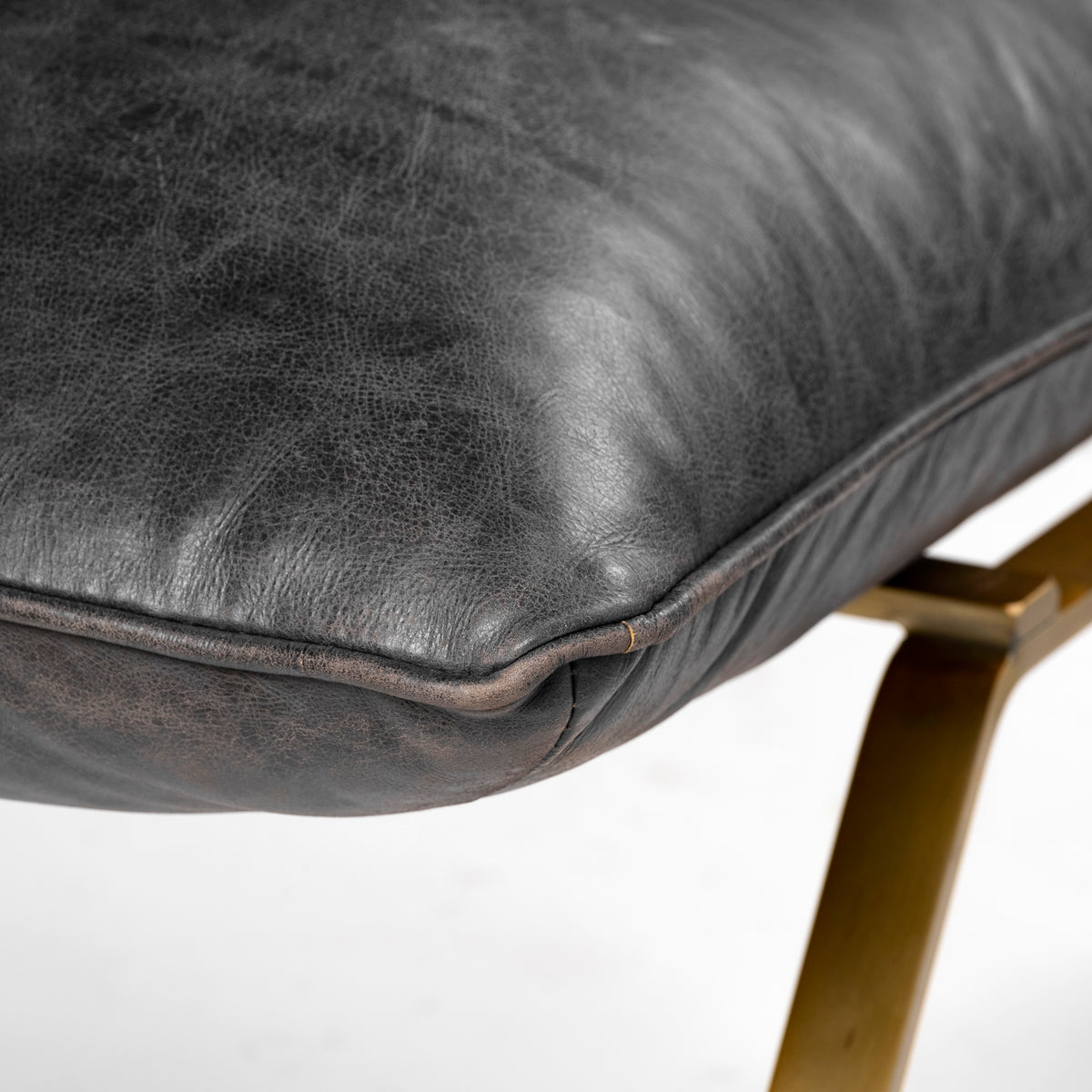 Flavelle Black Genuine Leather Slipper Chair