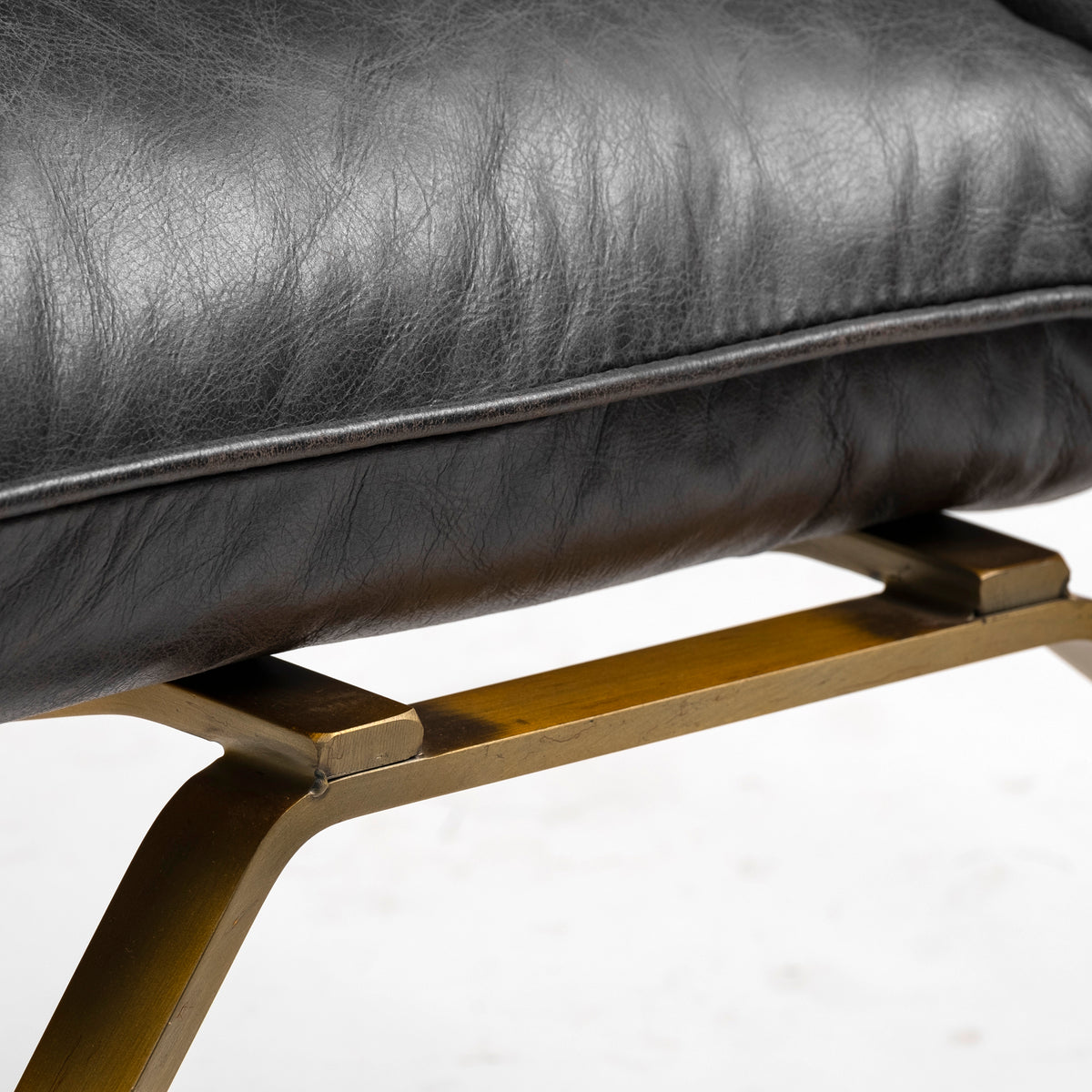 Flavelle Black Genuine Leather Slipper Chair