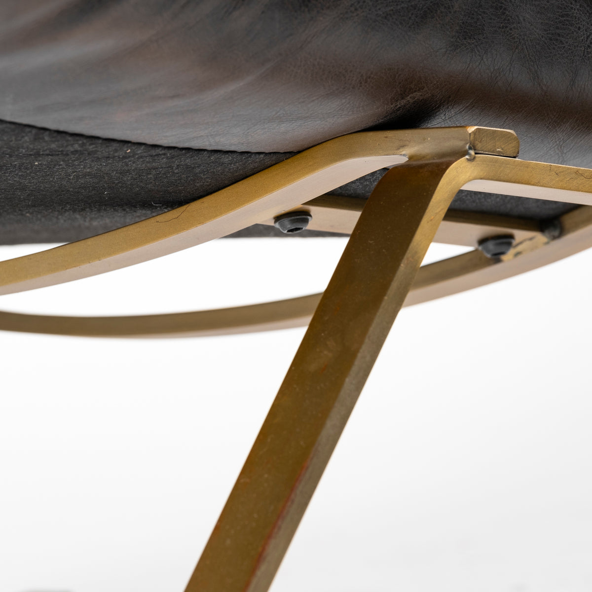 Flavelle Black Genuine Leather Slipper Chair