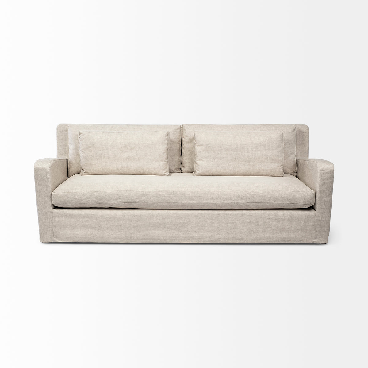 Denly Beige Slipcover 3-Seater Sofa