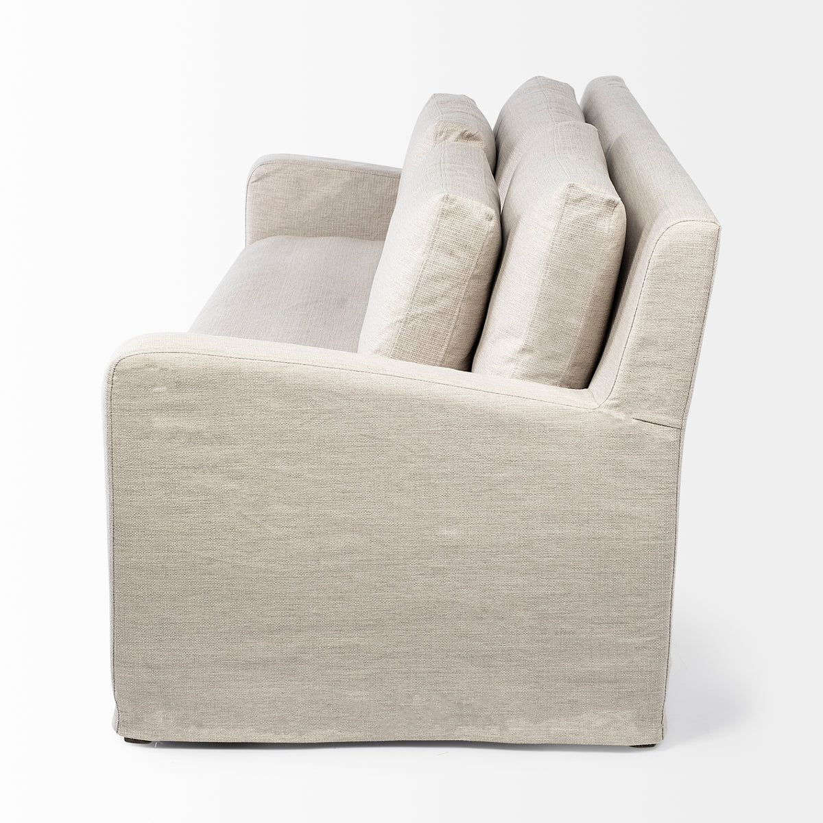 Denly Beige Slipcover 3-Seater Sofa