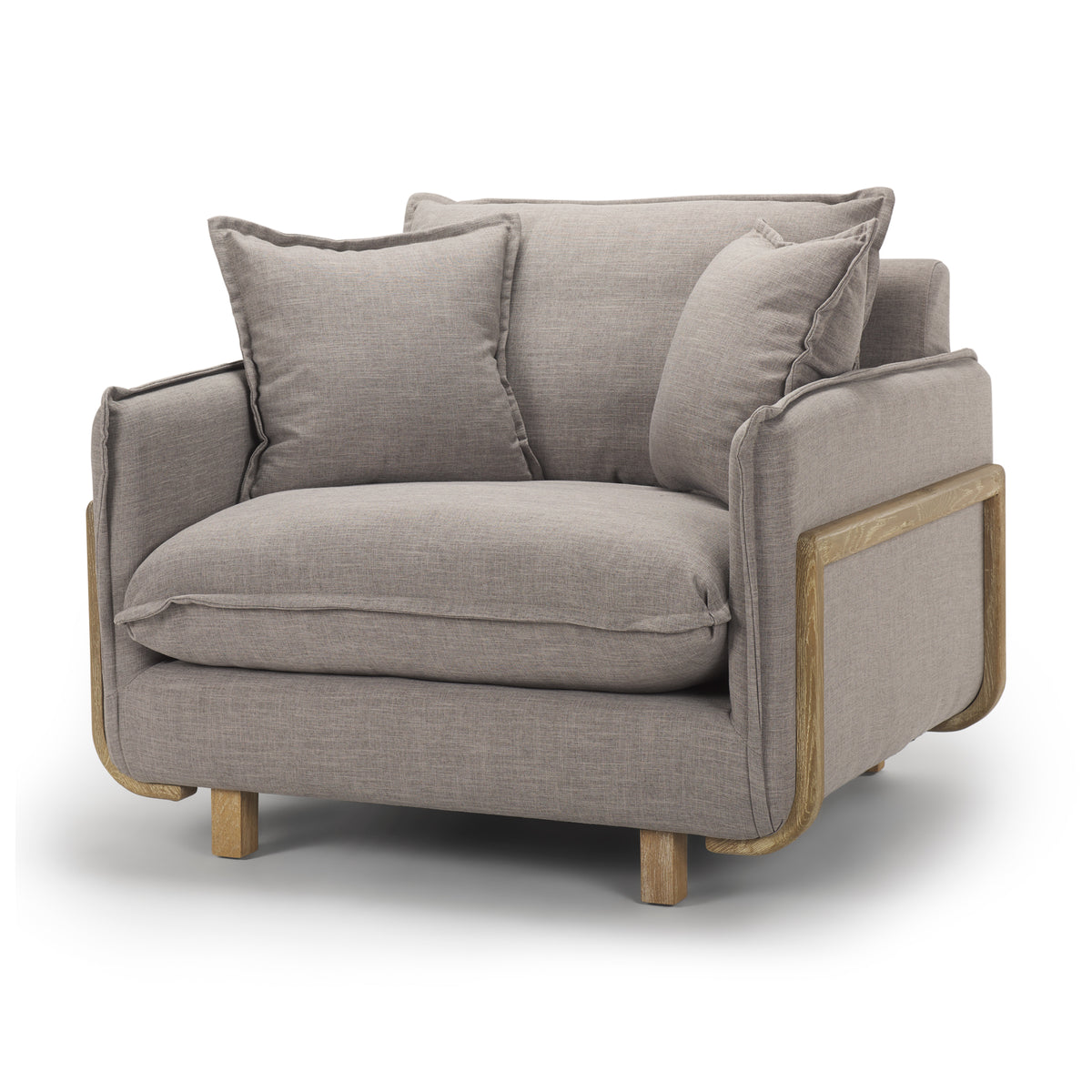 Roy Flint Gray Upholstered Arm Chair