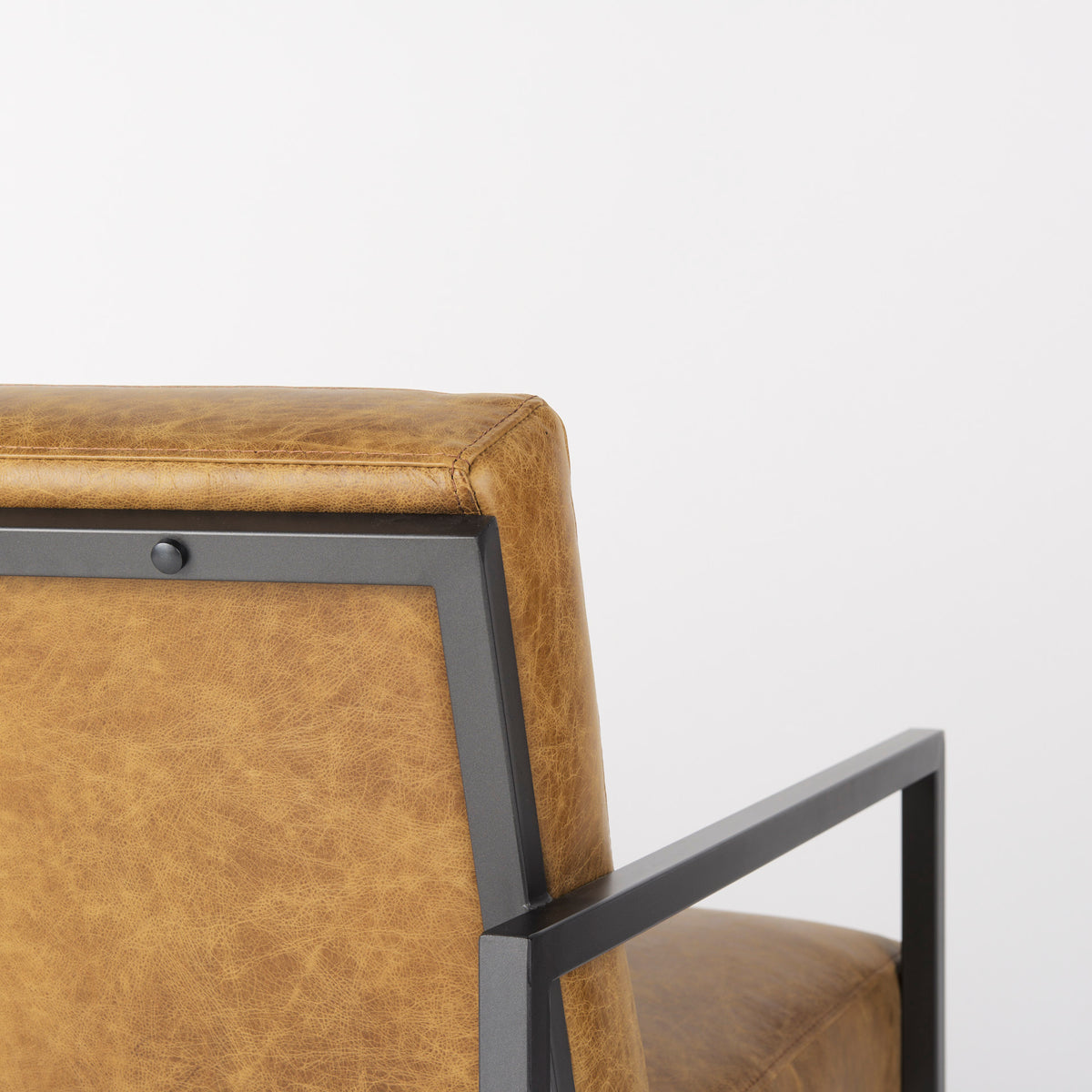 Armelle Brown Leather Accent Chair