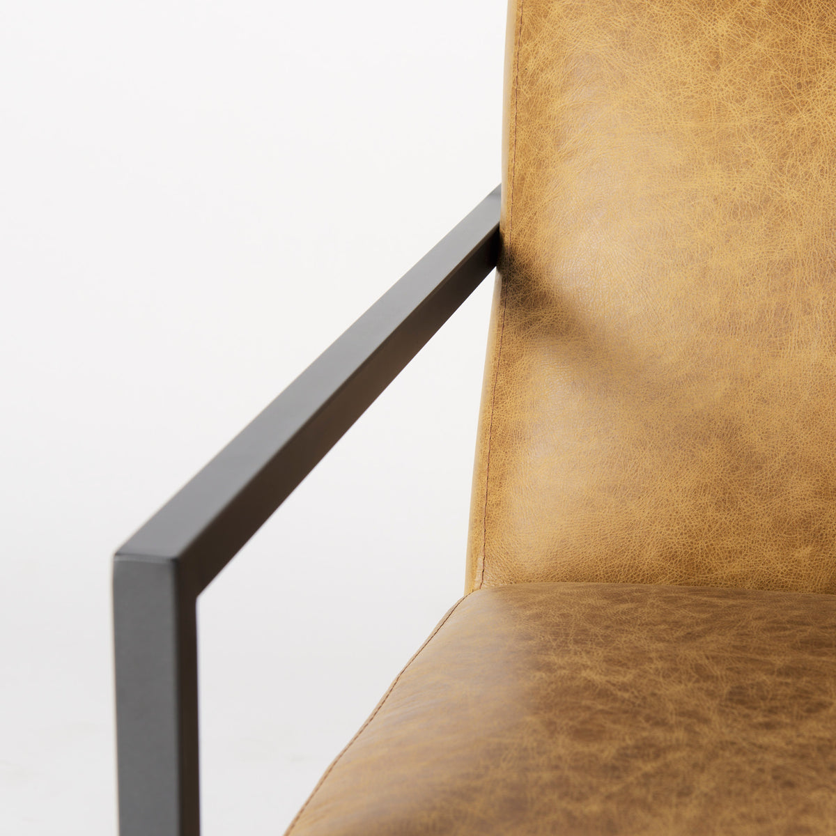 Armelle Brown Leather Accent Chair