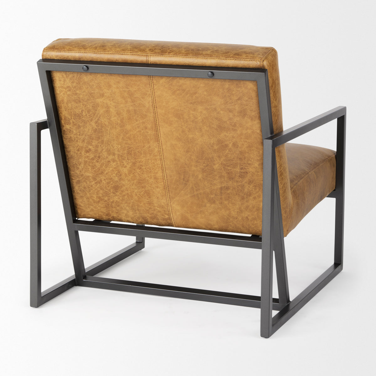 Armelle Brown Leather Accent Chair