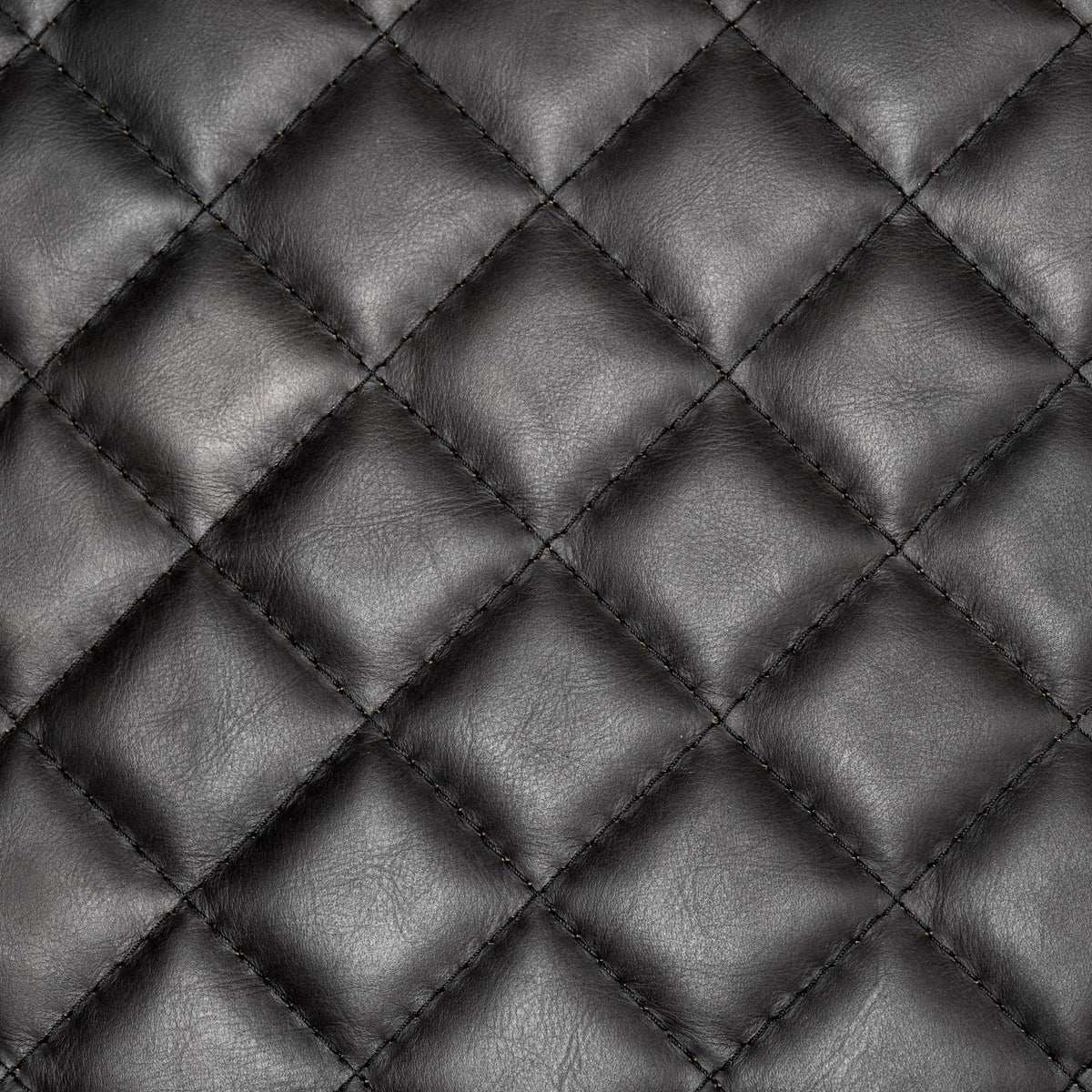 Horace Black Genuine Leather Diamond Tufted Accent Chair