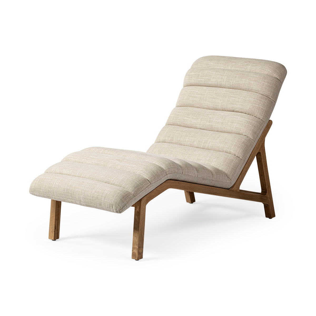 Pierre Beige Fabric Armless Chaise Lounge