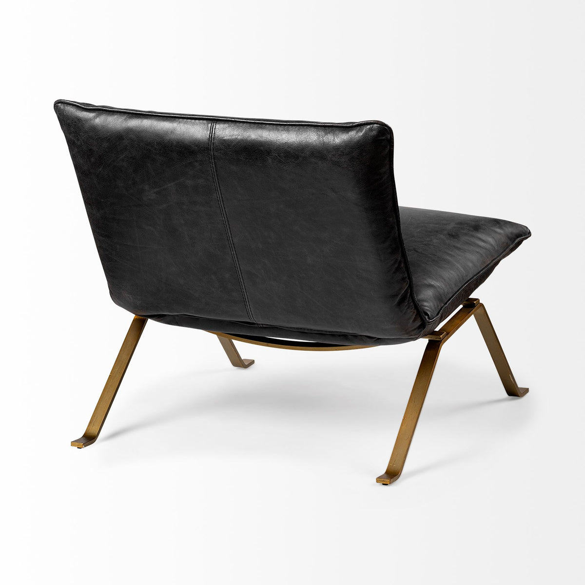 Flavelle Black Genuine Leather Slipper Chair