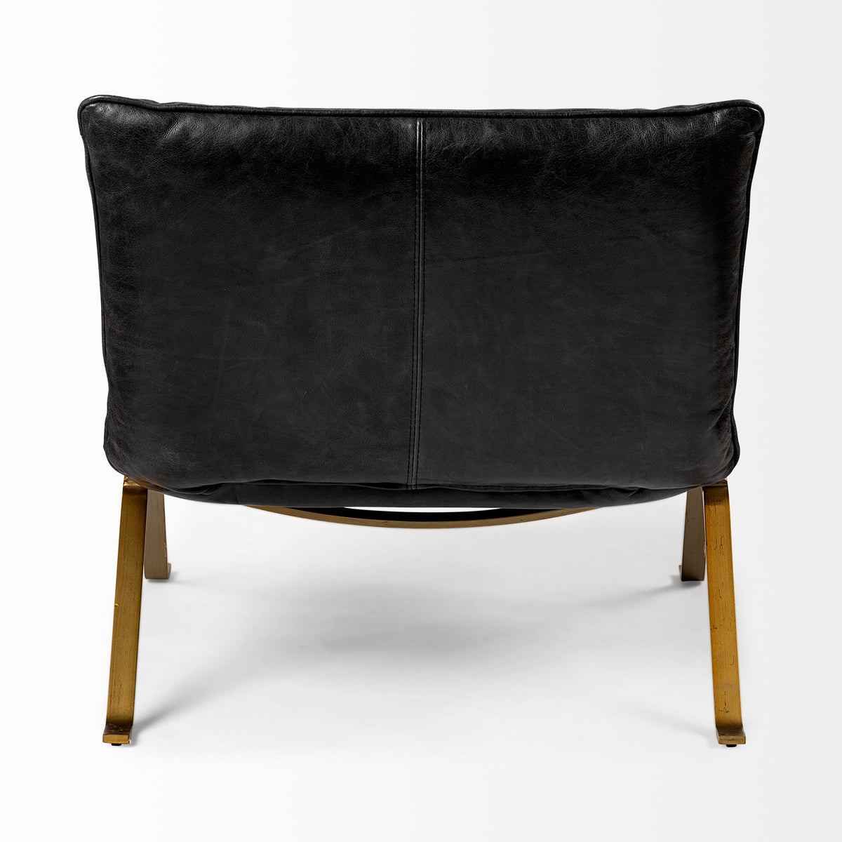 Flavelle Black Genuine Leather Slipper Chair