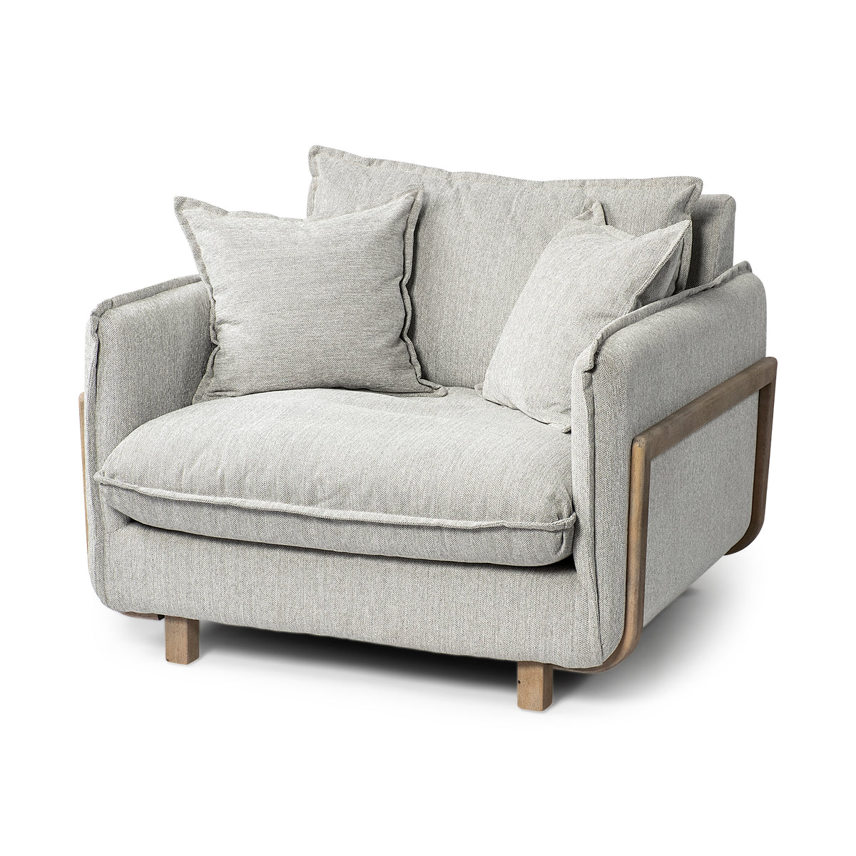 Roy Frost Gray Upholstered Arm Chair