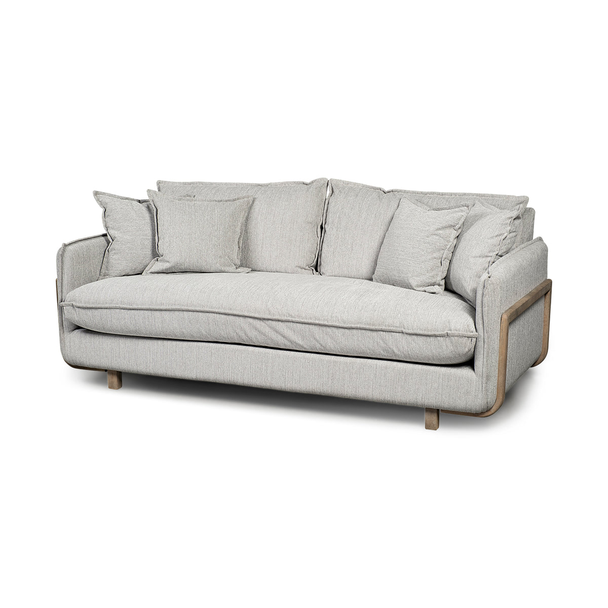 Roy Frost Gray Upholstered 3-Seater Sofa