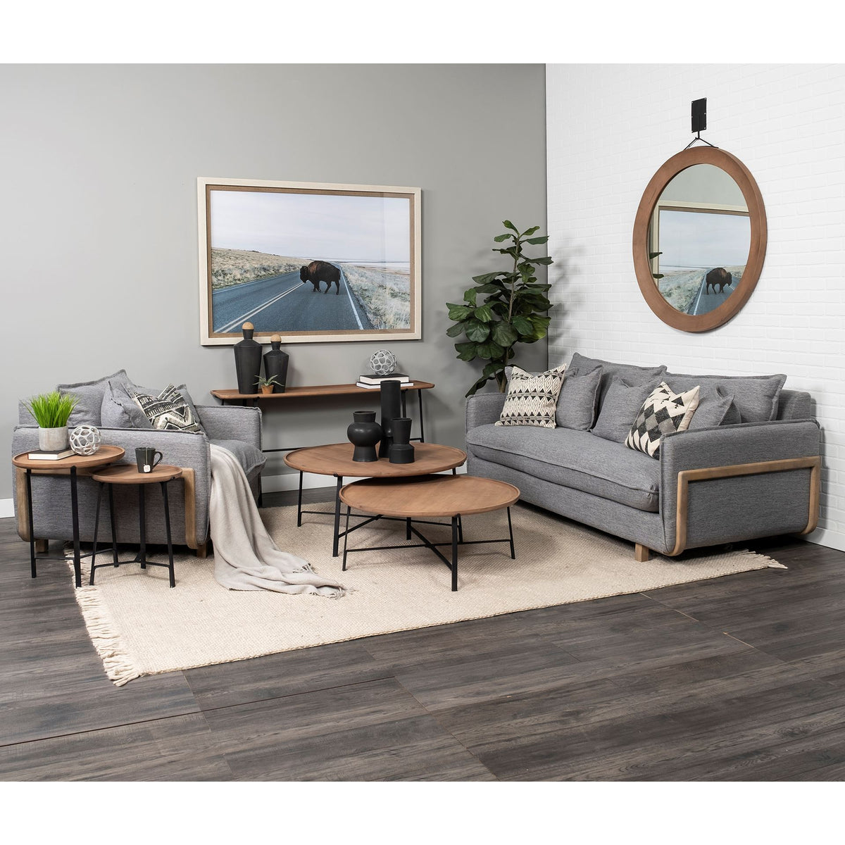 Roy Castlerock Gray Upholstered Arm Chair
