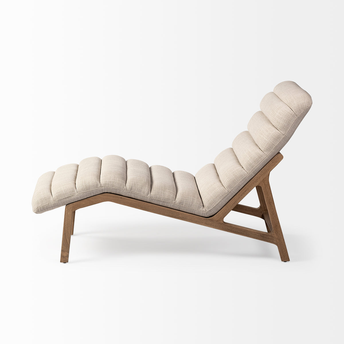 Pierre Beige Fabric Armless Chaise Lounge