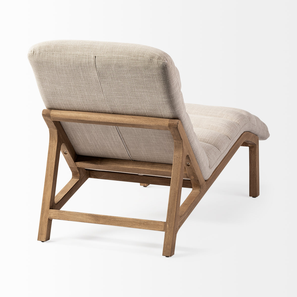 Pierre Beige Fabric Armless Chaise Lounge