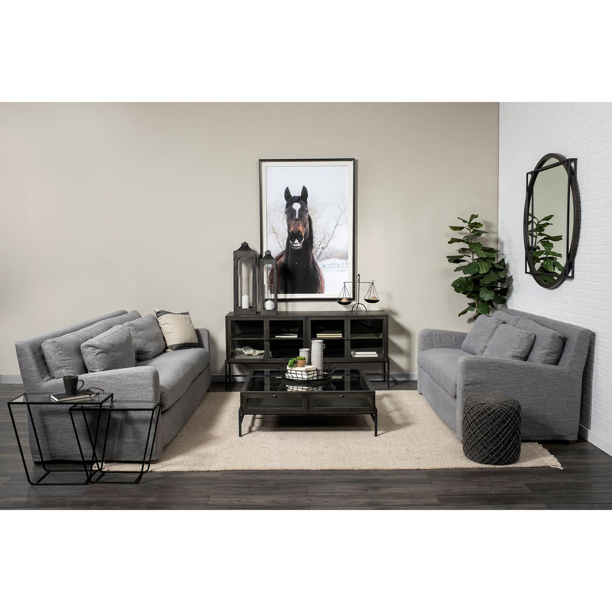 Denly Castlerock Gray Slipcover 3-Seater Sofa