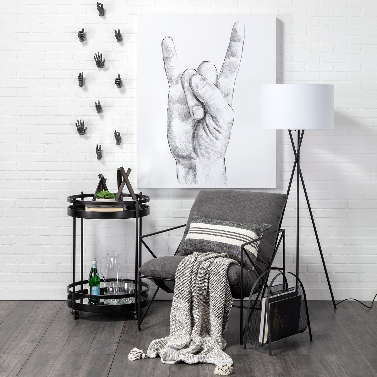 Leonidas Gray Fabric Accent Chair