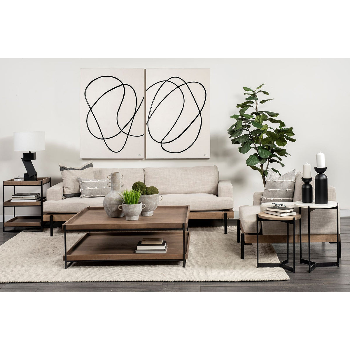 Colburne Beige Fabric Oversized Accent Chair