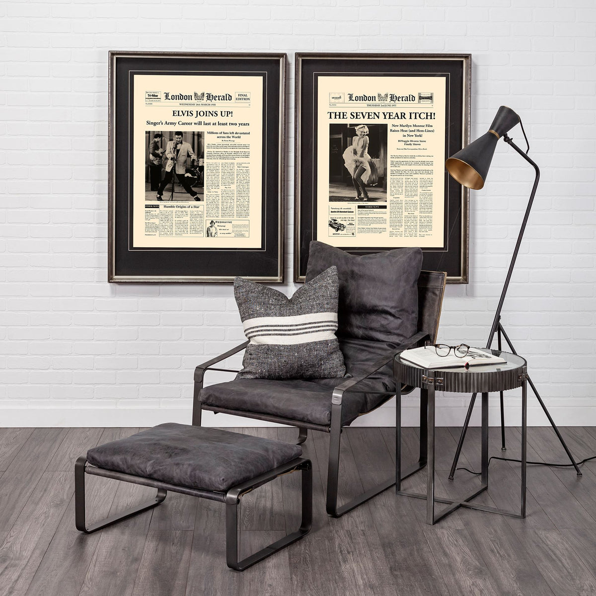 Hornet Black Genuine Leather Accent Chair