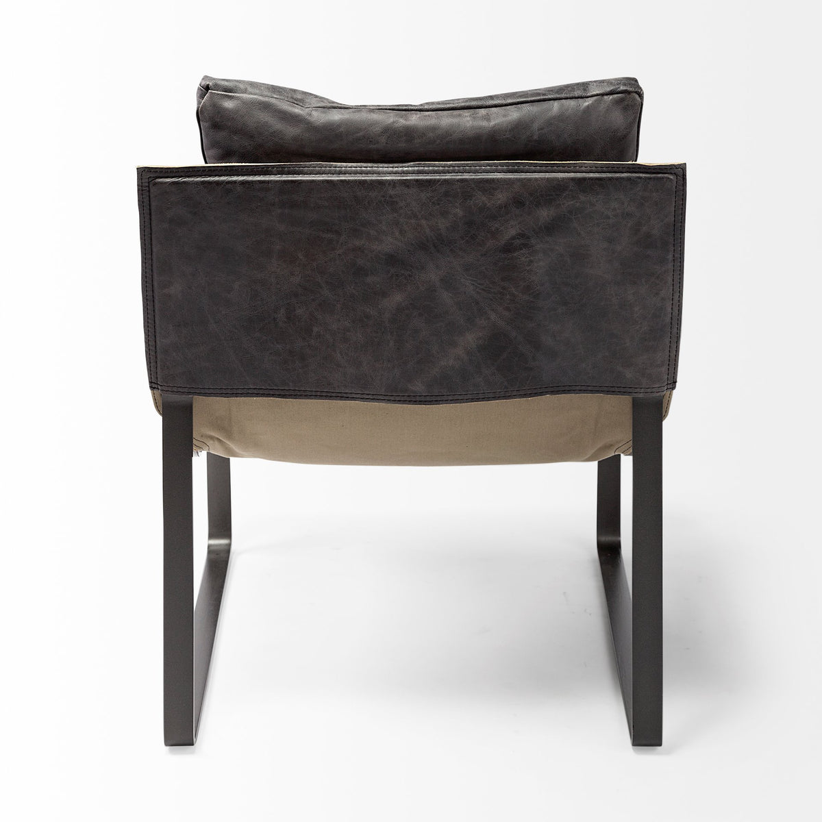 Hornet Black Genuine Leather Accent Chair