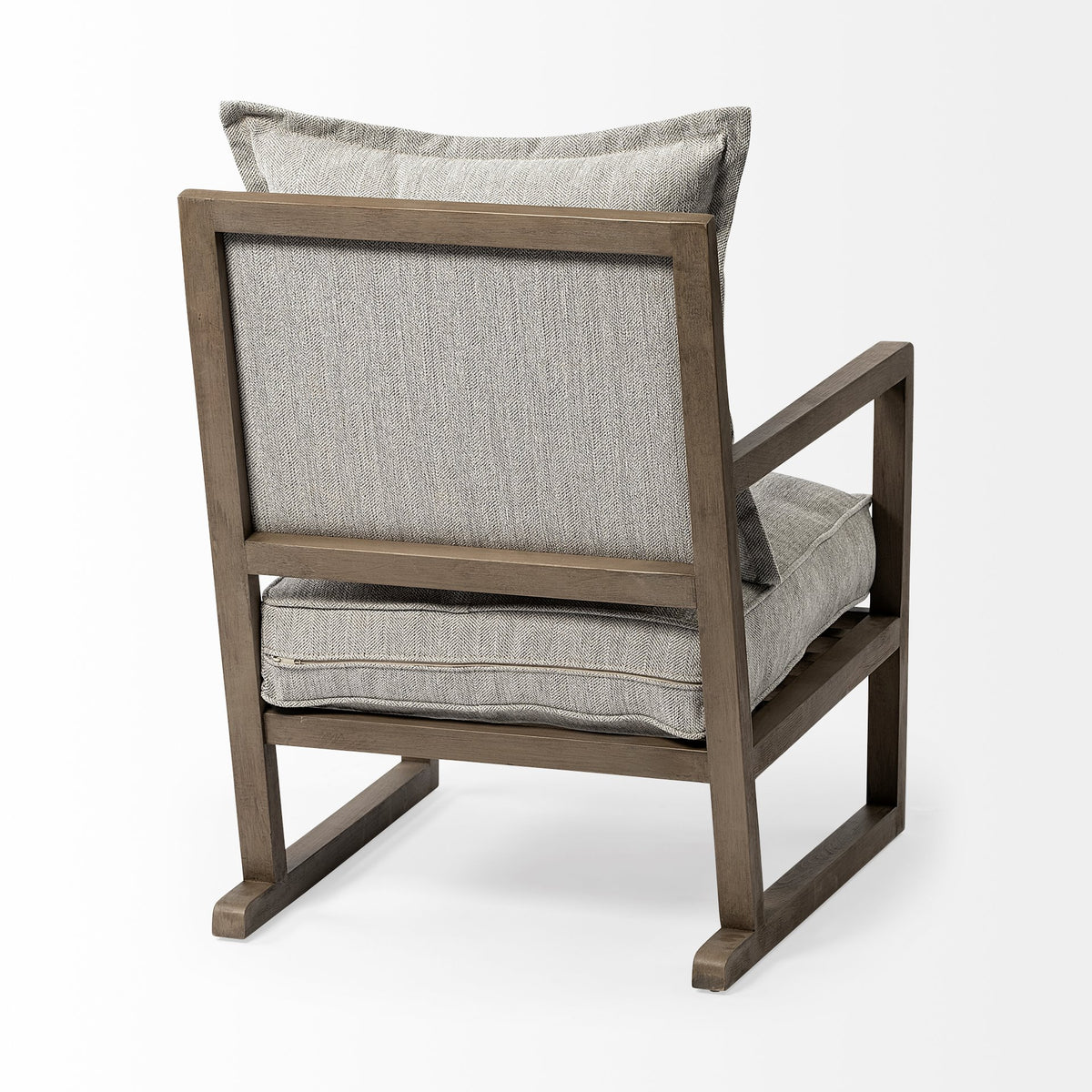 Sherlock Frost Gray Fabric Wood Frame Accent Chair