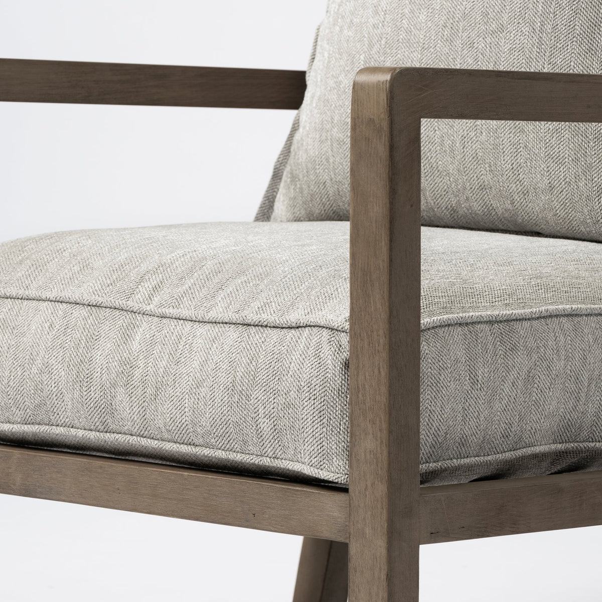 Sherlock Frost Gray Fabric Wood Frame Accent Chair