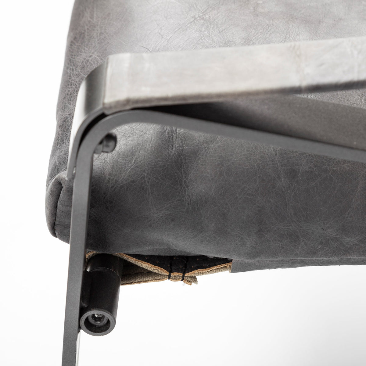 Hornet Black Genuine Leather Accent Chair