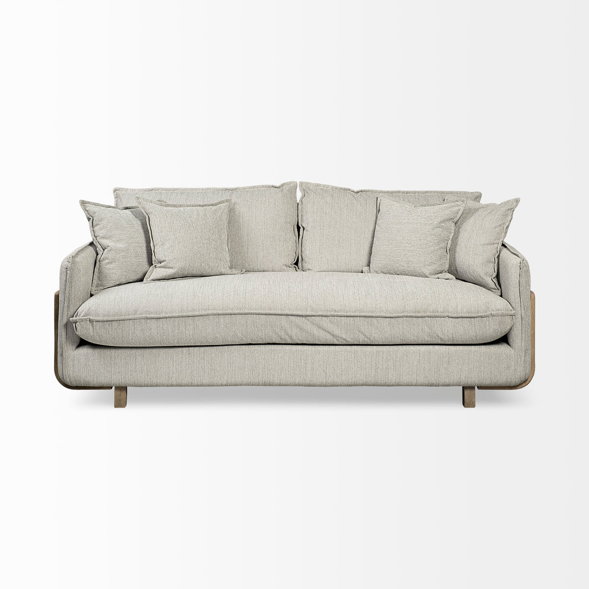 Roy Frost Gray Upholstered 3-Seater Sofa