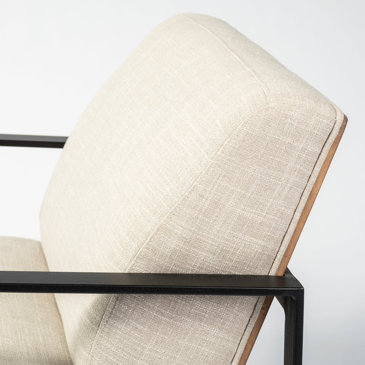 Stamford Beige Upholstered Wood Back Accent Chair