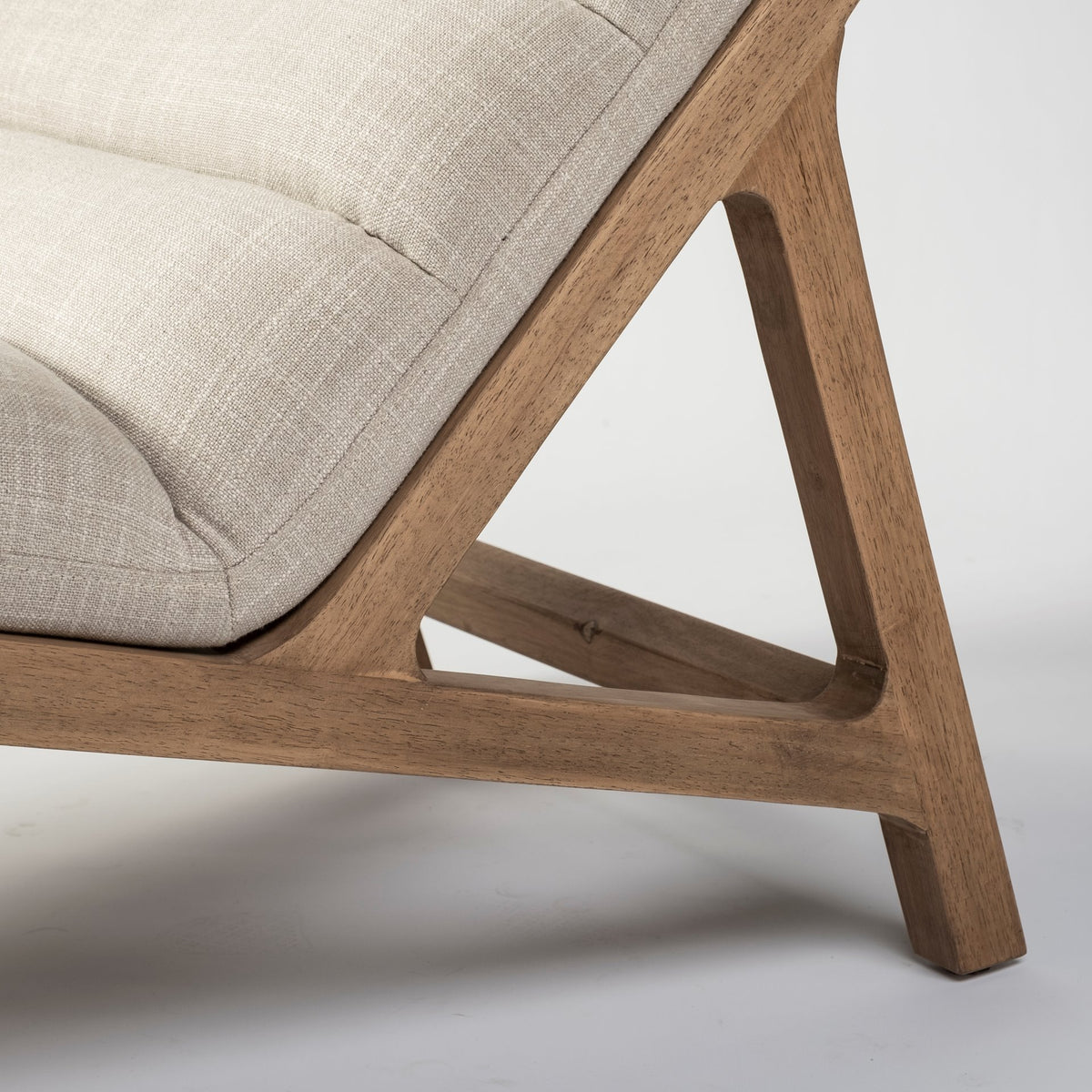 Pierre Beige Fabric Armless Chaise Lounge