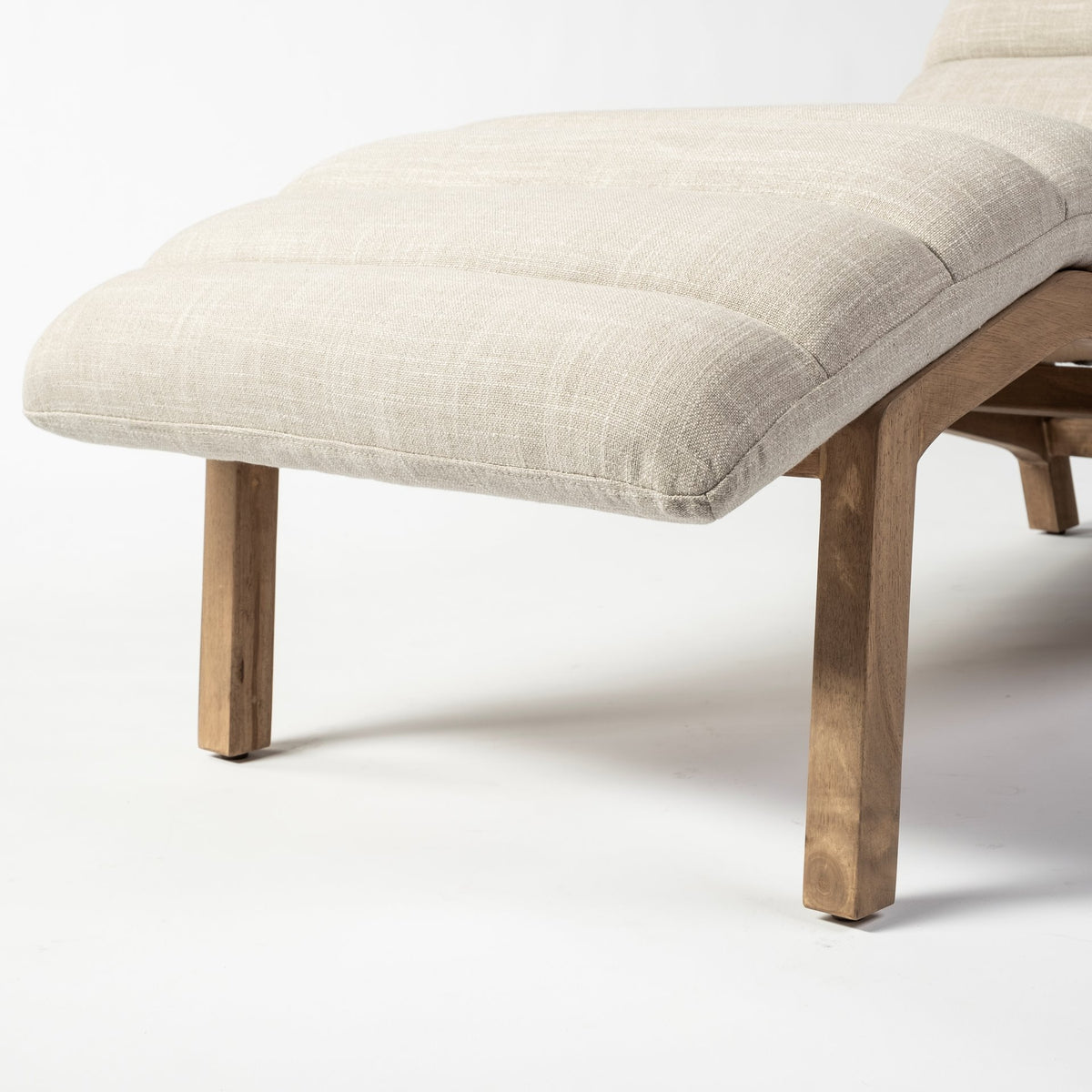 Pierre Beige Fabric Armless Chaise Lounge