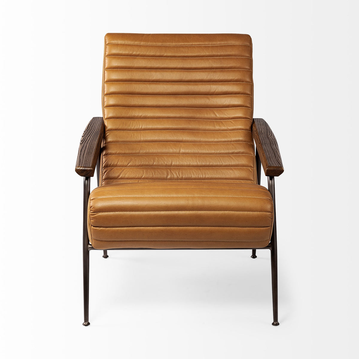 Grosjean Cognac Leather Accent Chair