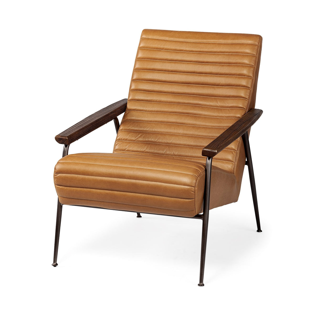 Grosjean Cognac Leather Accent Chair