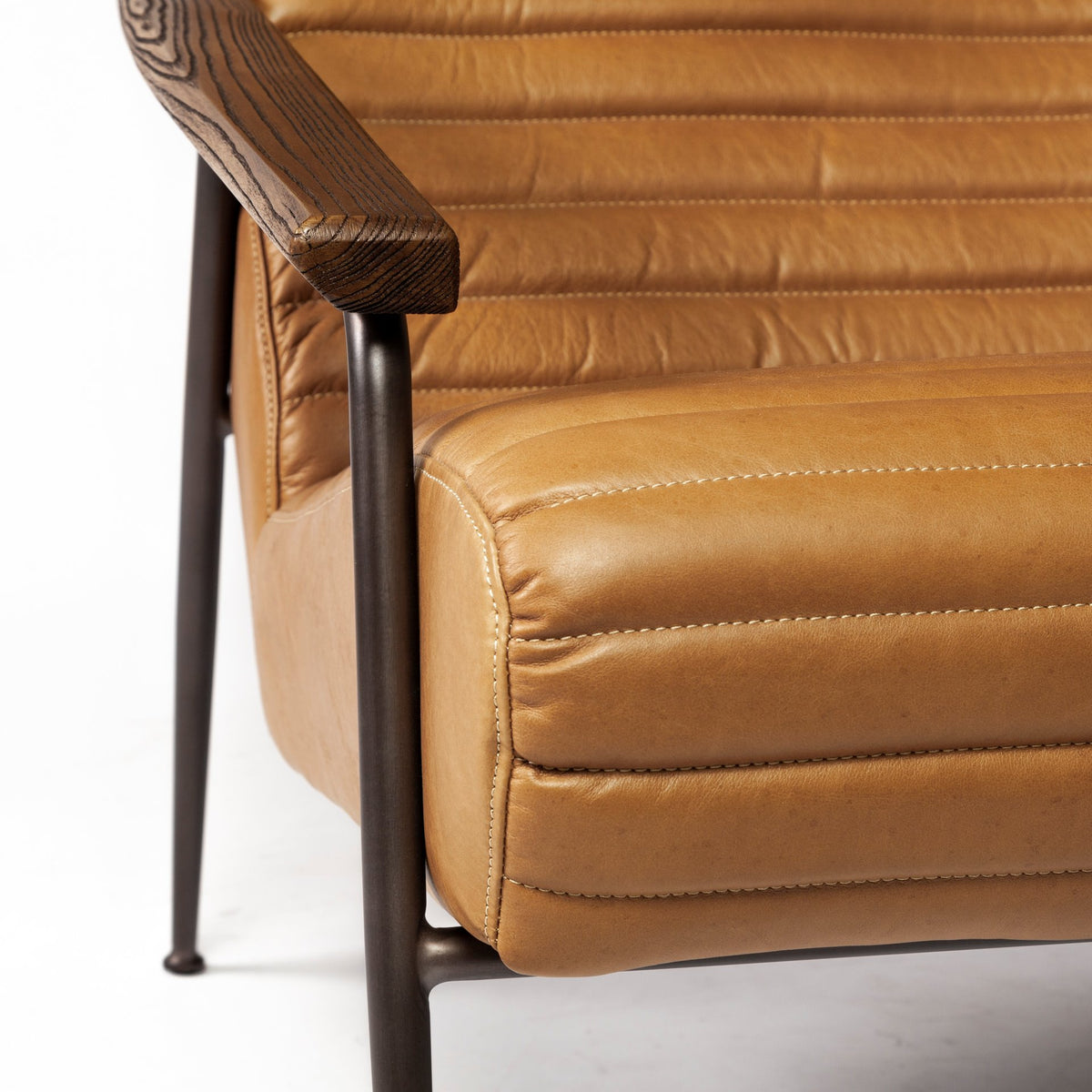 Grosjean Cognac Leather Accent Chair