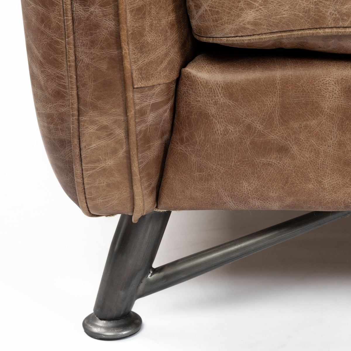 Cobain Brown Genuine Leather Sofa