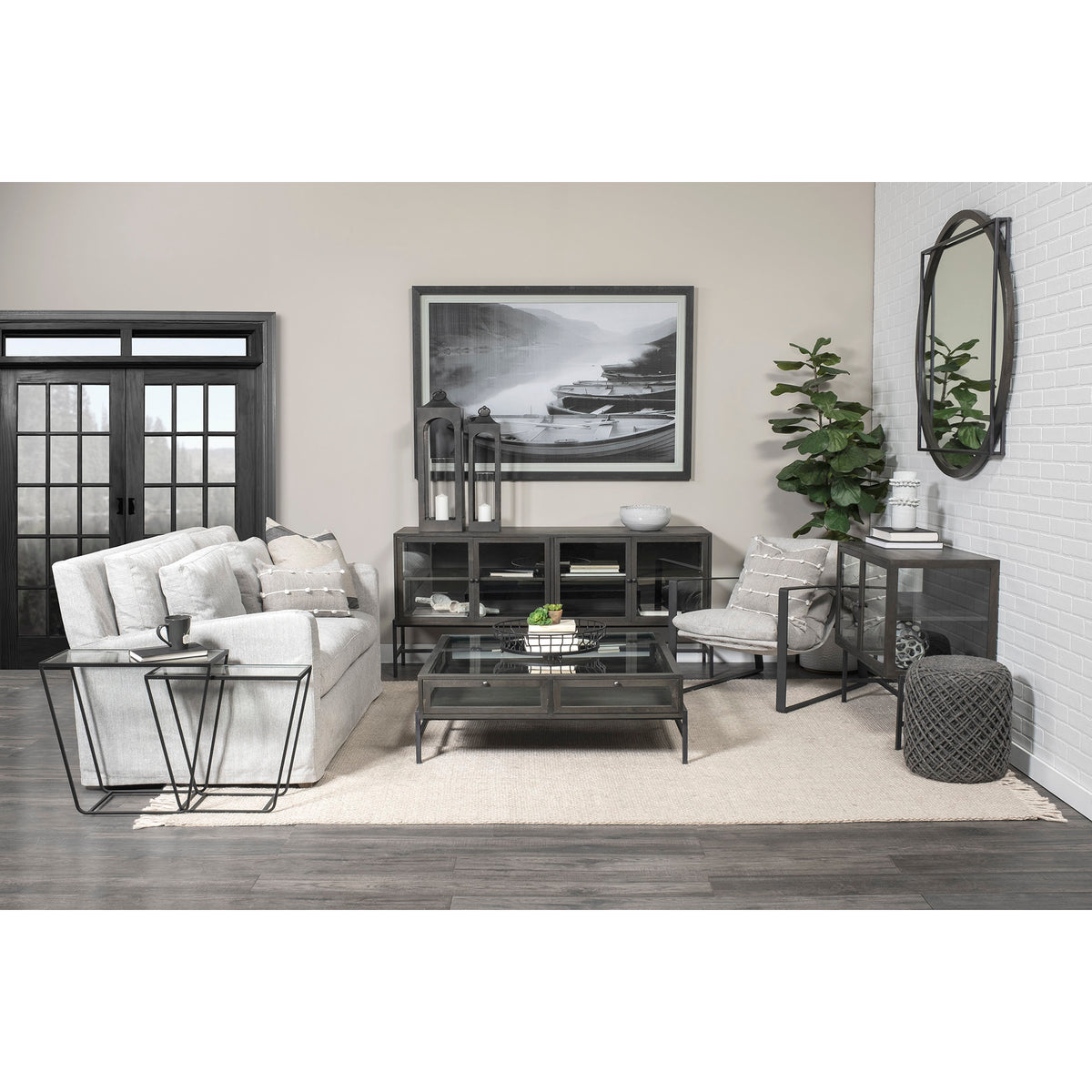 Denly Frost Gray Slipcover 3-Seater Sofa