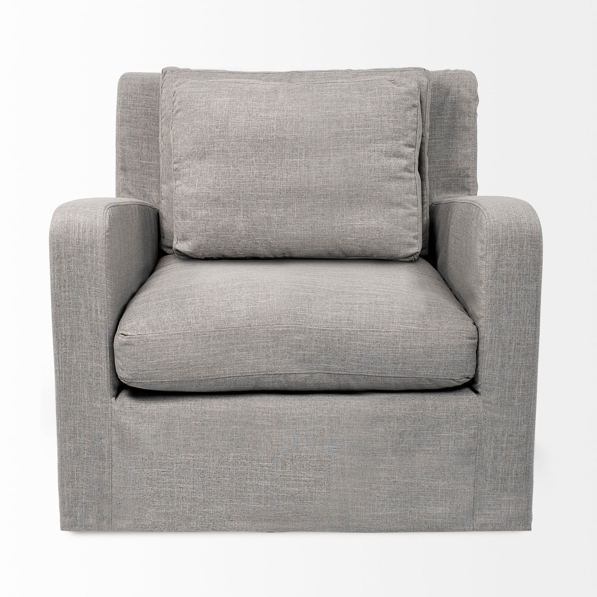 Denly Flint Gray Slipcover Arm Chair