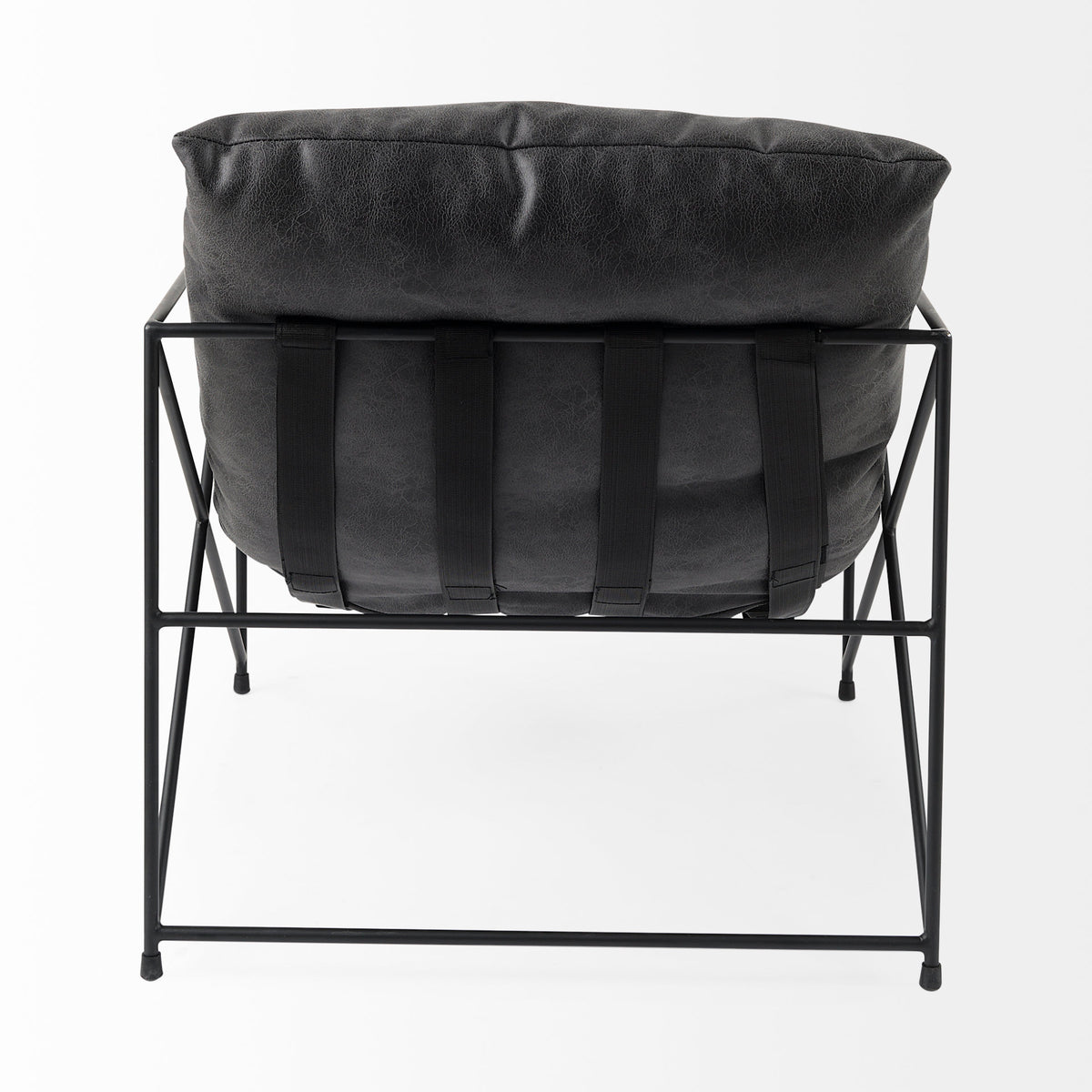 Leonidas Black Faux Leather Accent Chair
