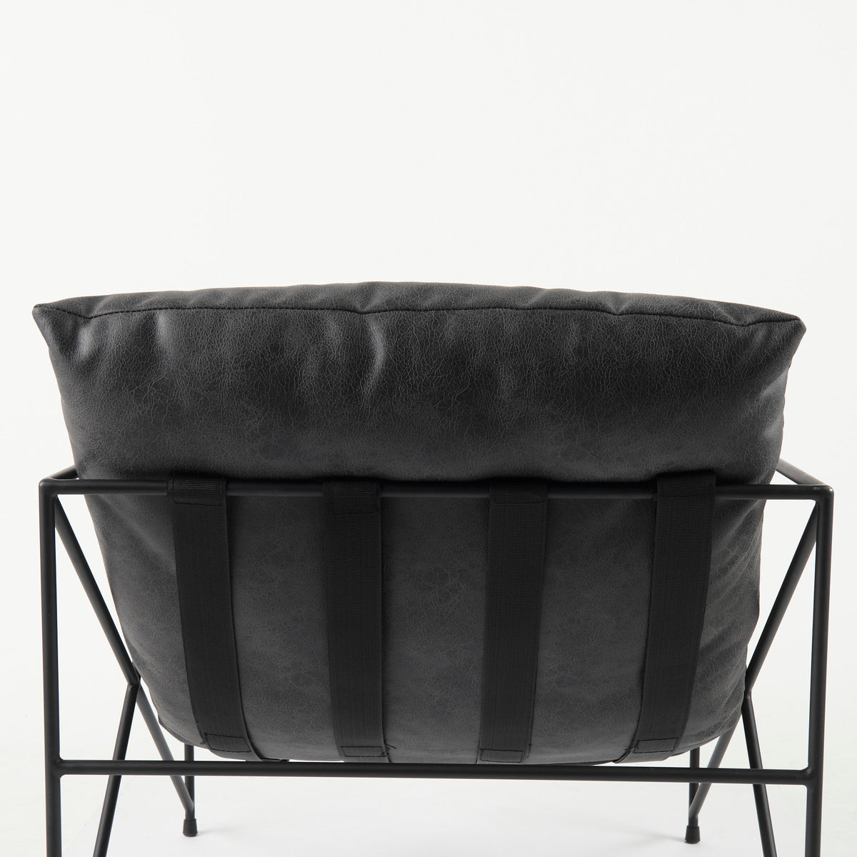 Leonidas Black Faux Leather Accent Chair