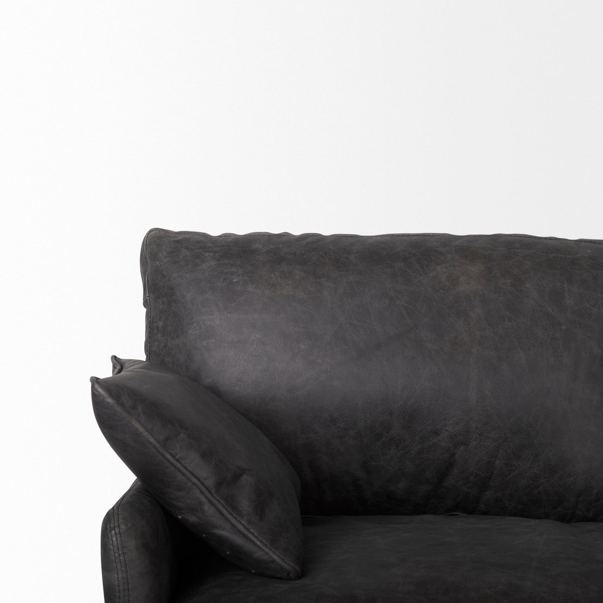 Cochrane Black Genuine Leather 3-Seater Sofa