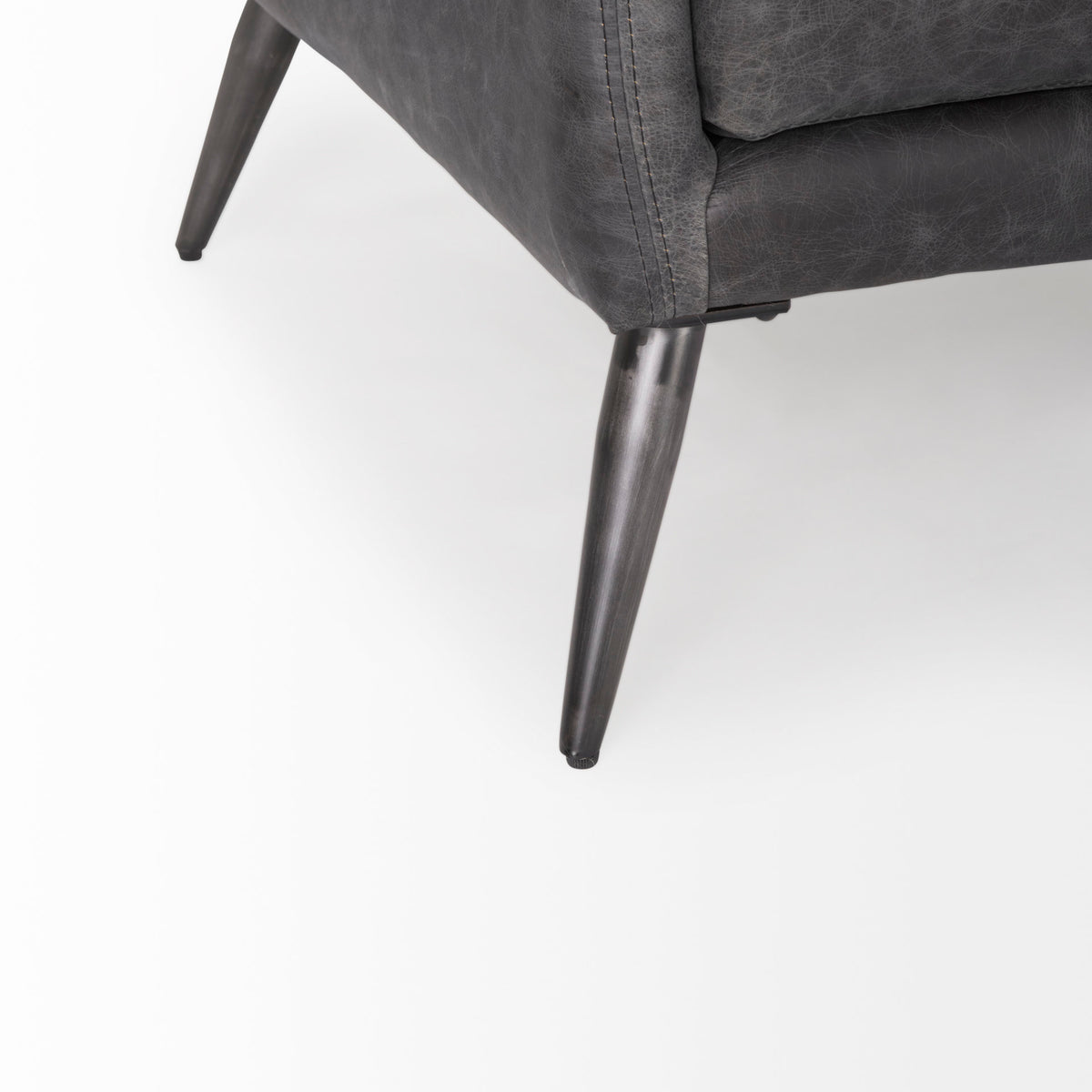 Cochrane Black Genuine Leather 3-Seater Sofa