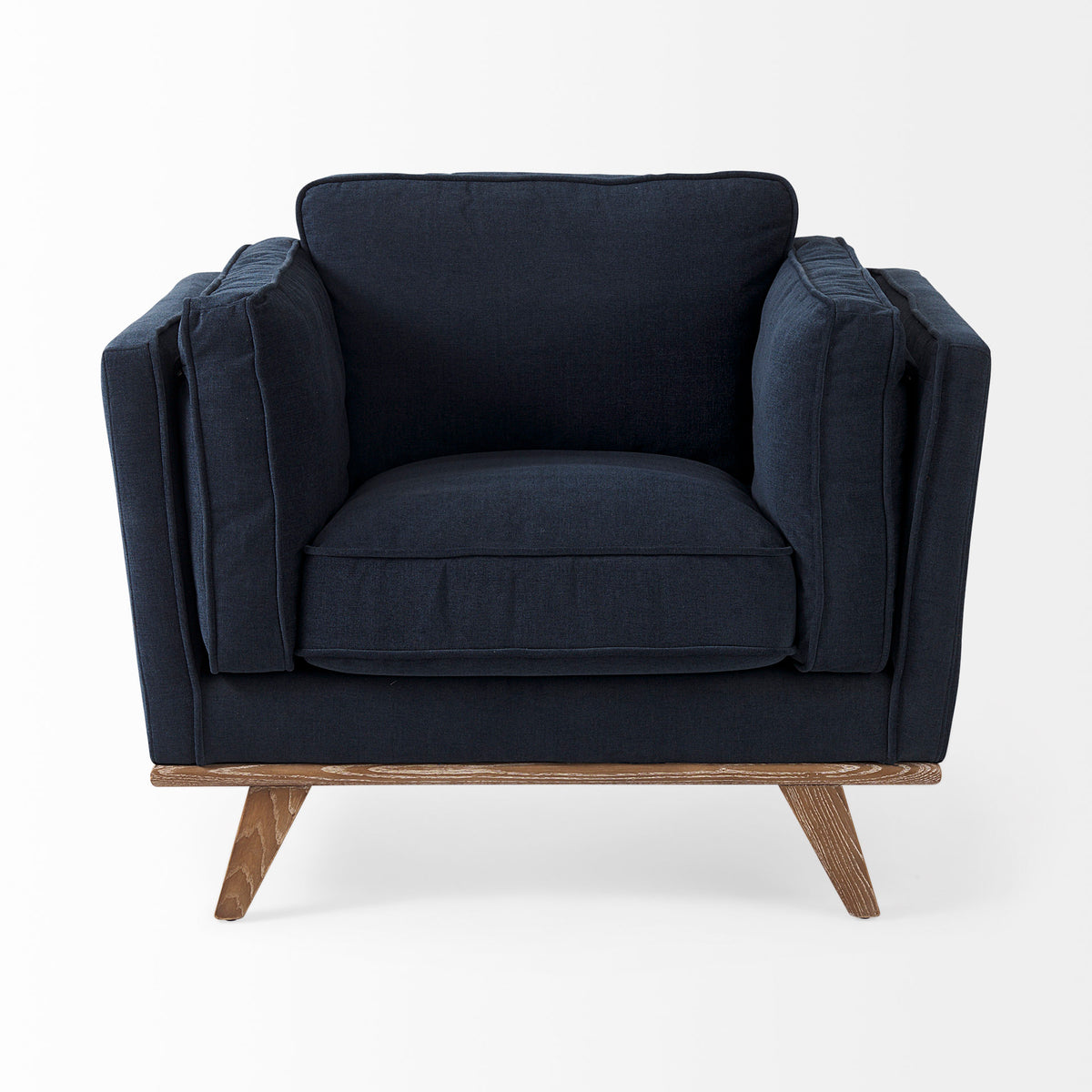 Brooks Navy Blue Fabric Arm Chair