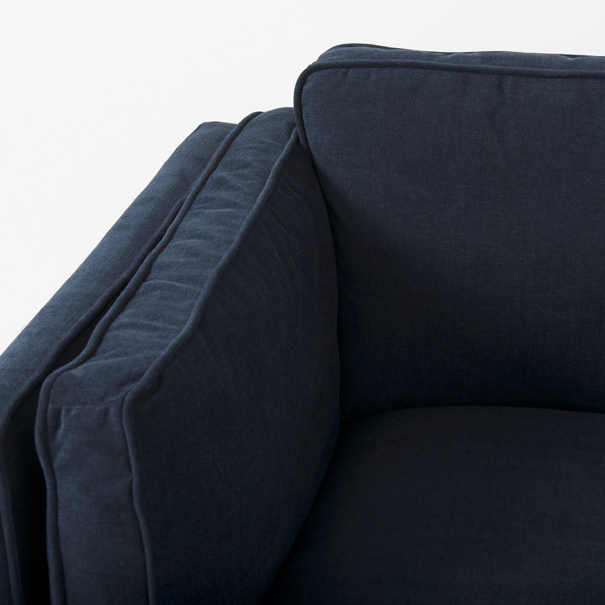 Brooks Navy Blue Fabric Arm Chair