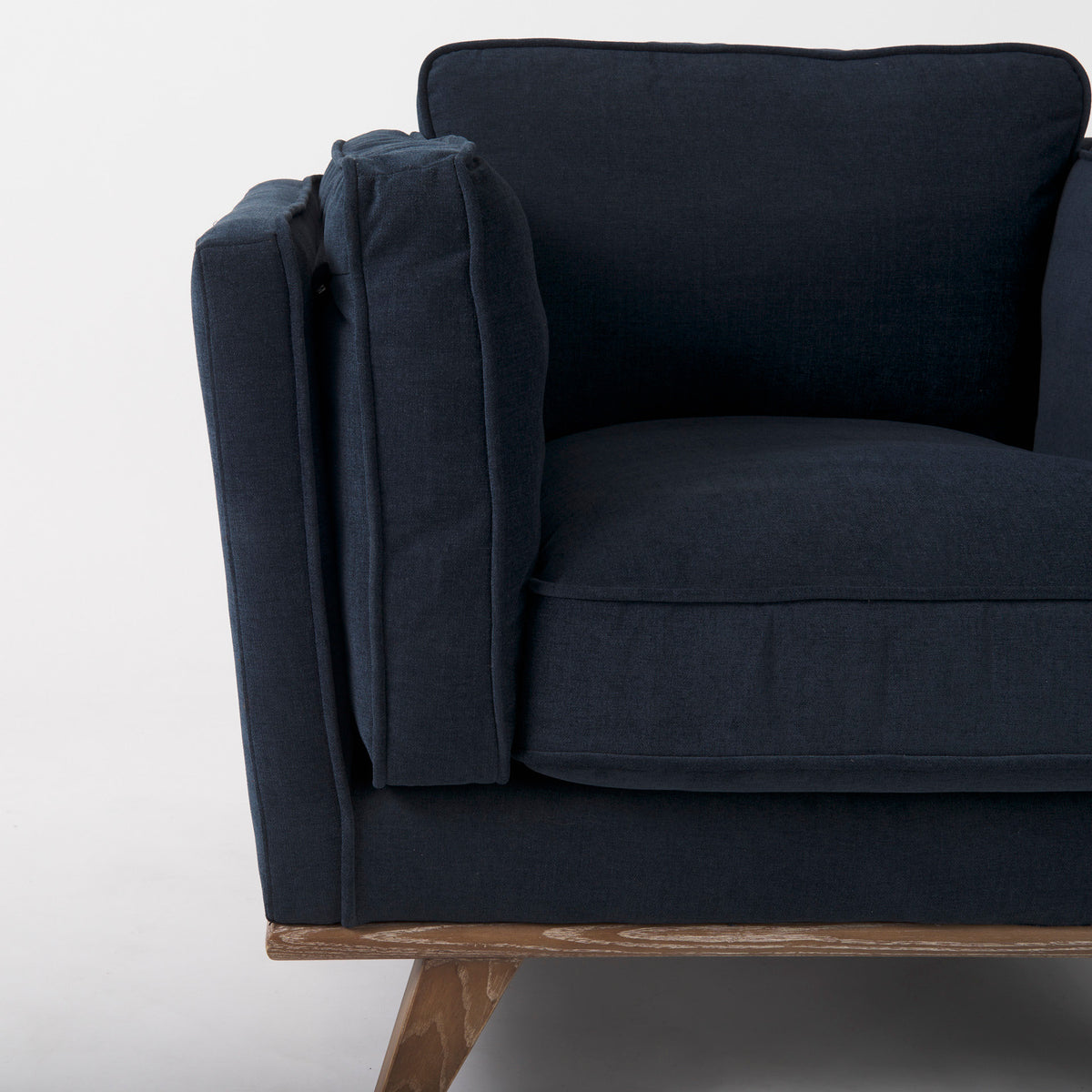 Brooks Navy Blue Fabric Arm Chair