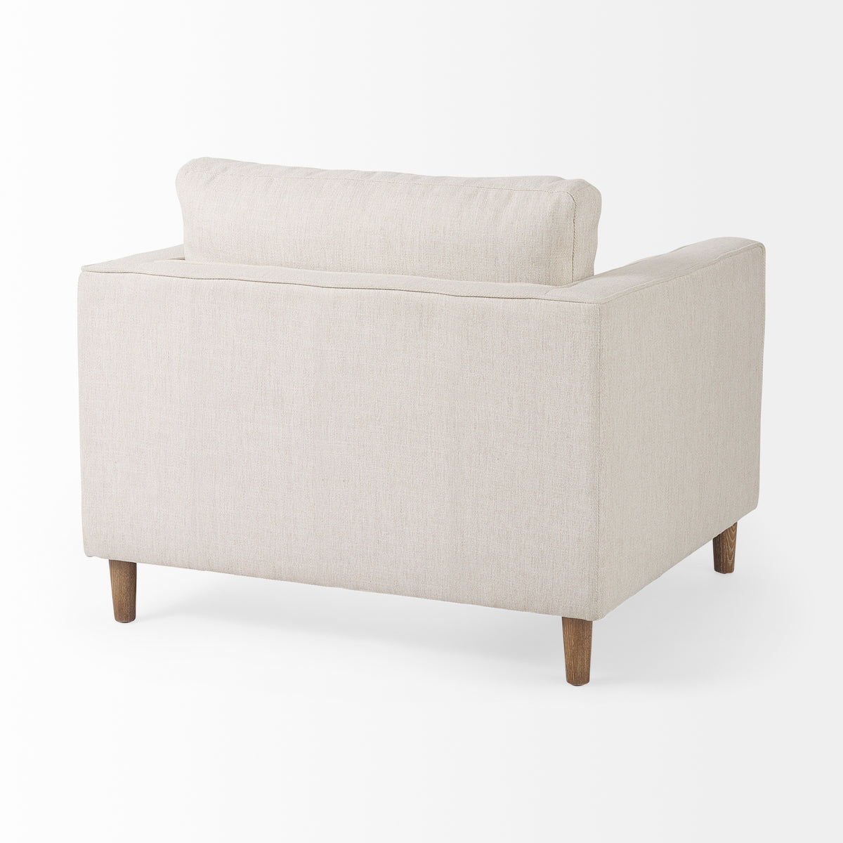 Loretta Cream Fabric Arm Chair with Bolster Pillows