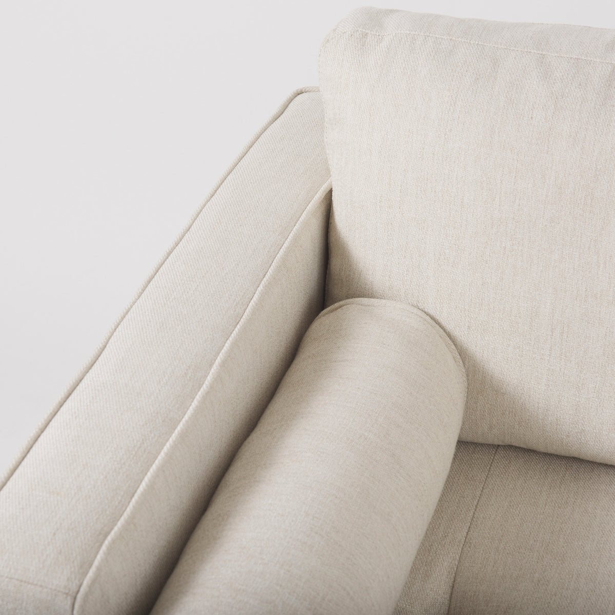 Loretta Cream Fabric Arm Chair with Bolster Pillows