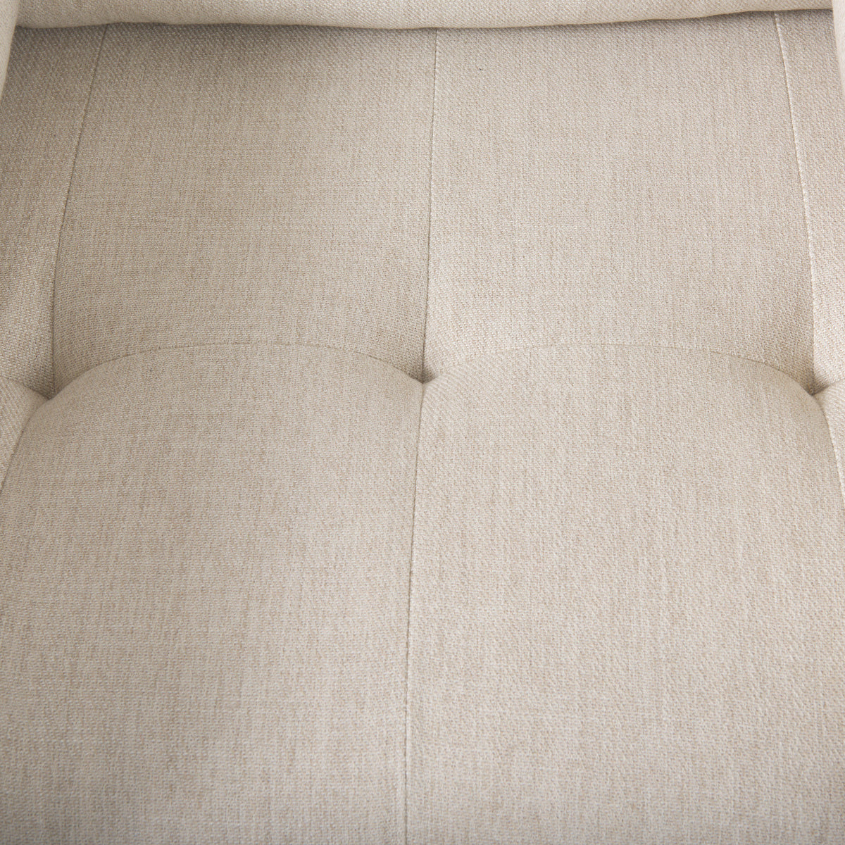 Loretta Cream Fabric Arm Chair with Bolster Pillows