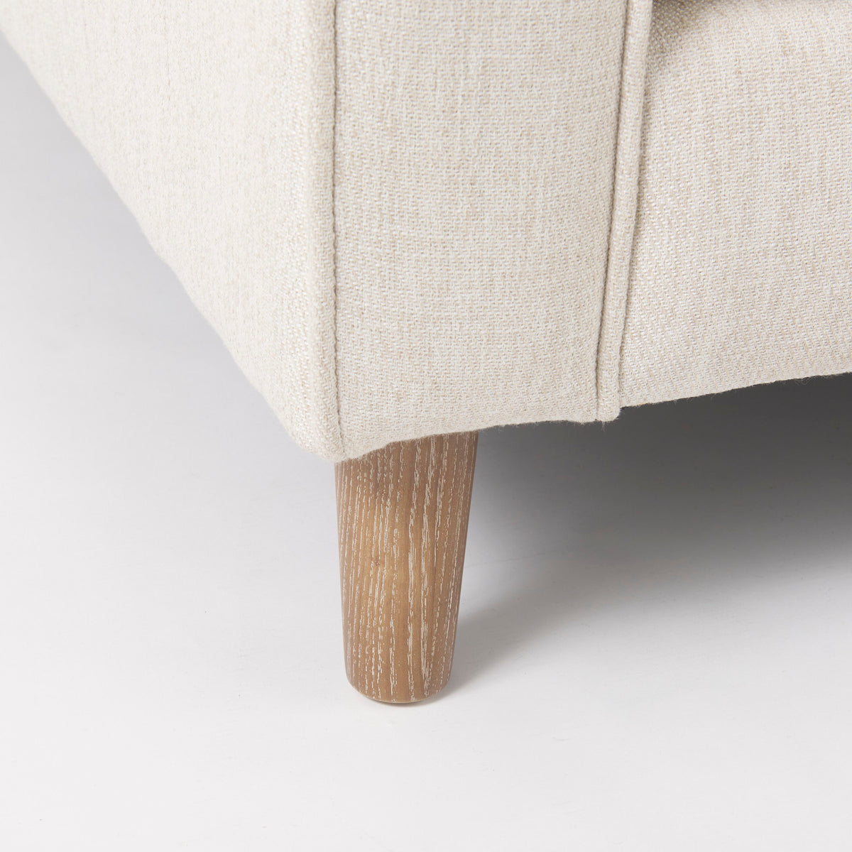 Loretta Cream Fabric Arm Chair with Bolster Pillows
