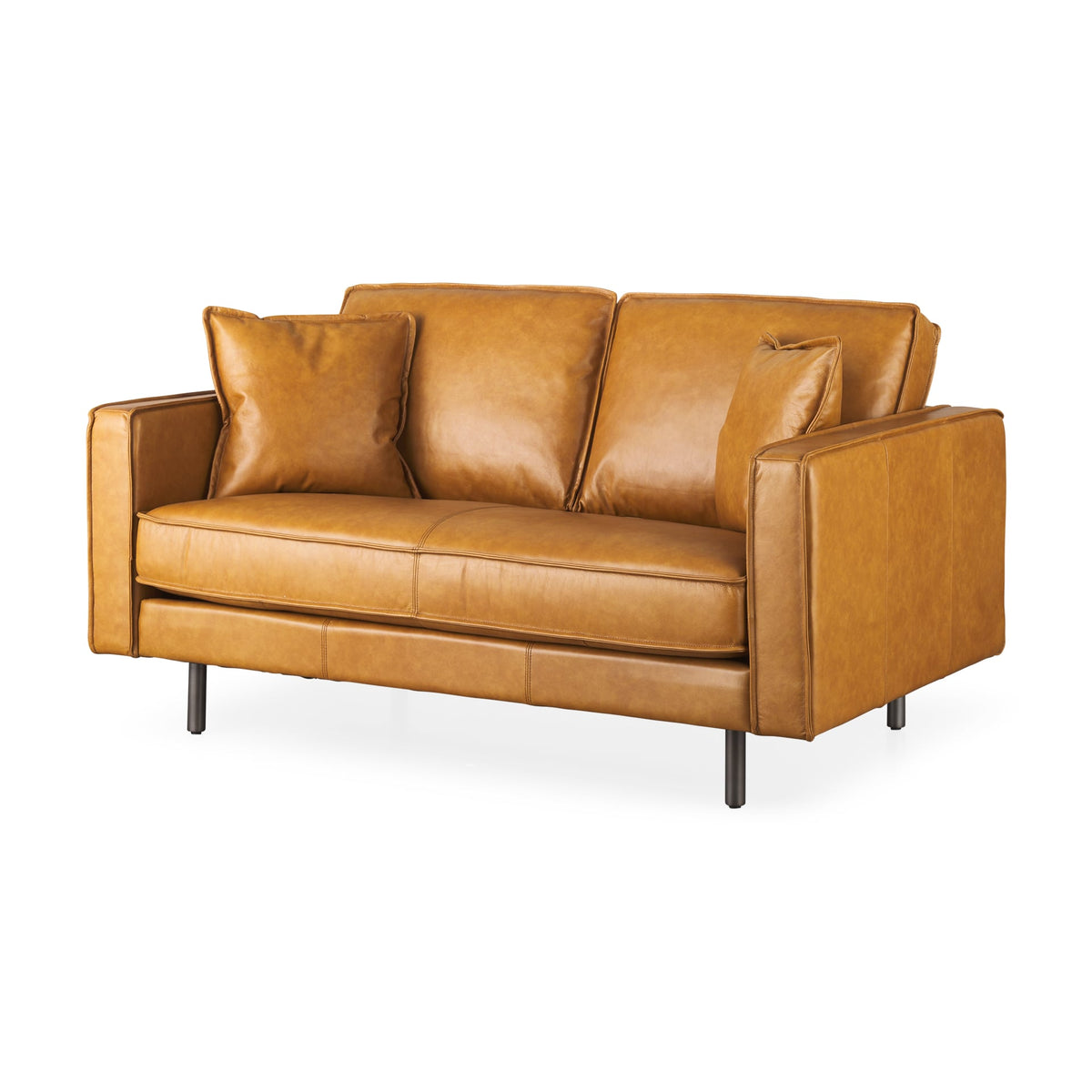 D'Arcy Tan Genuine Leather Loveseat