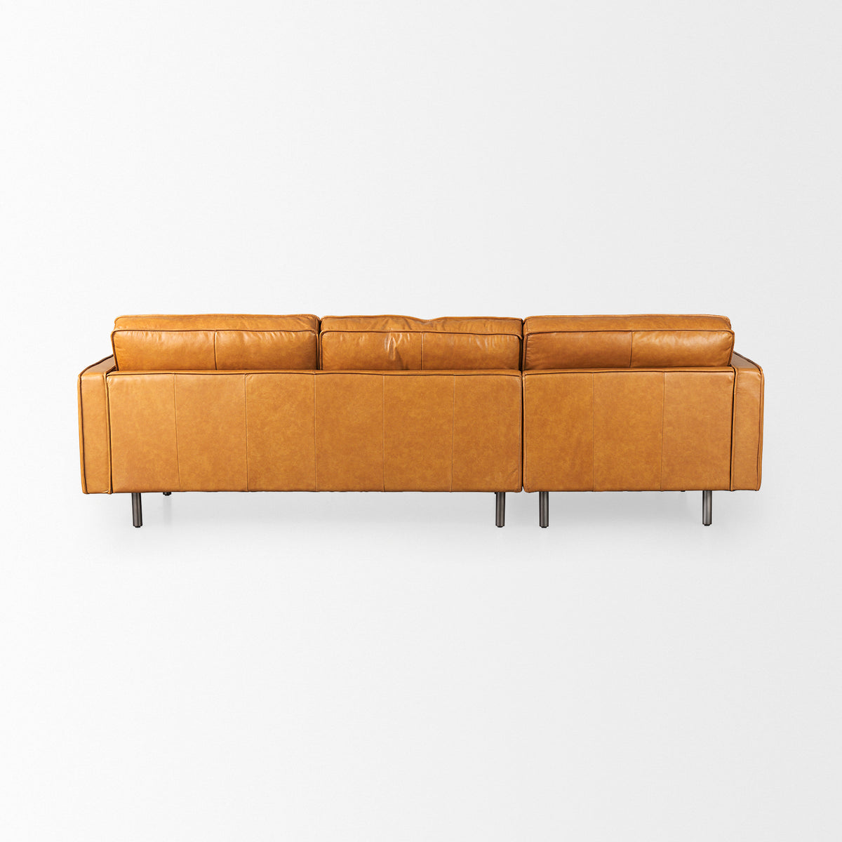 D'Arcy Left Chaise Tan Genuine Leather Sectional